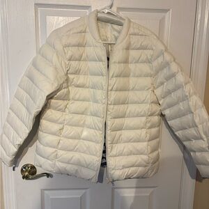 Women's Cream Lightweight Quilted Puffer Jacket
